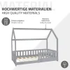 Ml-Design Lit d'enfant 80x160 cm gris clair bois de pin massif style maison avec sommier et matelas*Enfant Lit Enfant