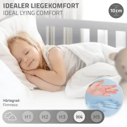 Ml-Design Lit d'enfant 80x160 cm gris clair bois de pin massif style maison avec sommier et matelas*Enfant Lit Enfant