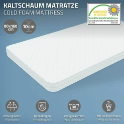 Ml-Design Lit d'enfant 90x200 cm gris clair bois de pin massif style maison avec sommier et matelas*Enfant Lit Enfant