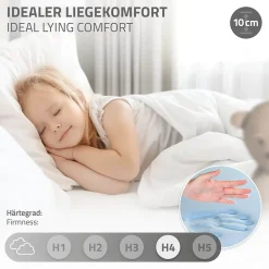 Ml-Design Lit d'enfant 90x200 cm gris clair bois de pin massif style maison avec sommier et matelas*Enfant Lit Enfant