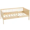 Lit d'enfant 70x140 cm simple naturel en bois de pin avec sommier à lattes sans matelas>Ml-Design New
