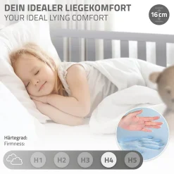 Ml-Design Lit d'enfant 90x200 cm gris clair en bois de pin massif style maison avec matelas H:16 cm*Enfant Lit Enfant