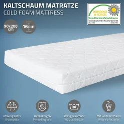 Ml-Design Lit d'enfant 90x200 cm gris clair en bois de pin massif style maison avec matelas H:16 cm*Enfant Lit Enfant