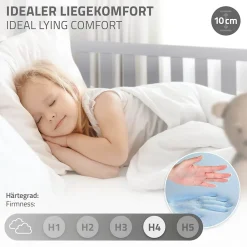 Ml-Design Lit d'enfant 90x200 cm gris clair en bois de pin massif style maison avec matelas H:10 cm*Enfant Lit Enfant