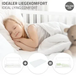 Ml-Design Lit d'enfant 90x200 cm blanc en bois de pin avec toit et sommier protection contre chutes*Enfant Lit Enfant