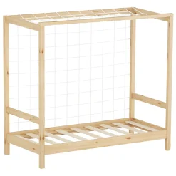 Lit d'enfant 70x140 cm naturel beige bois de pin avec but de football et sommier à lattes>Ml-Design Outlet