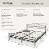 Tectake Lit design moderne avec sommier de Style romantique 180 x 200 cm noir* Lit Double