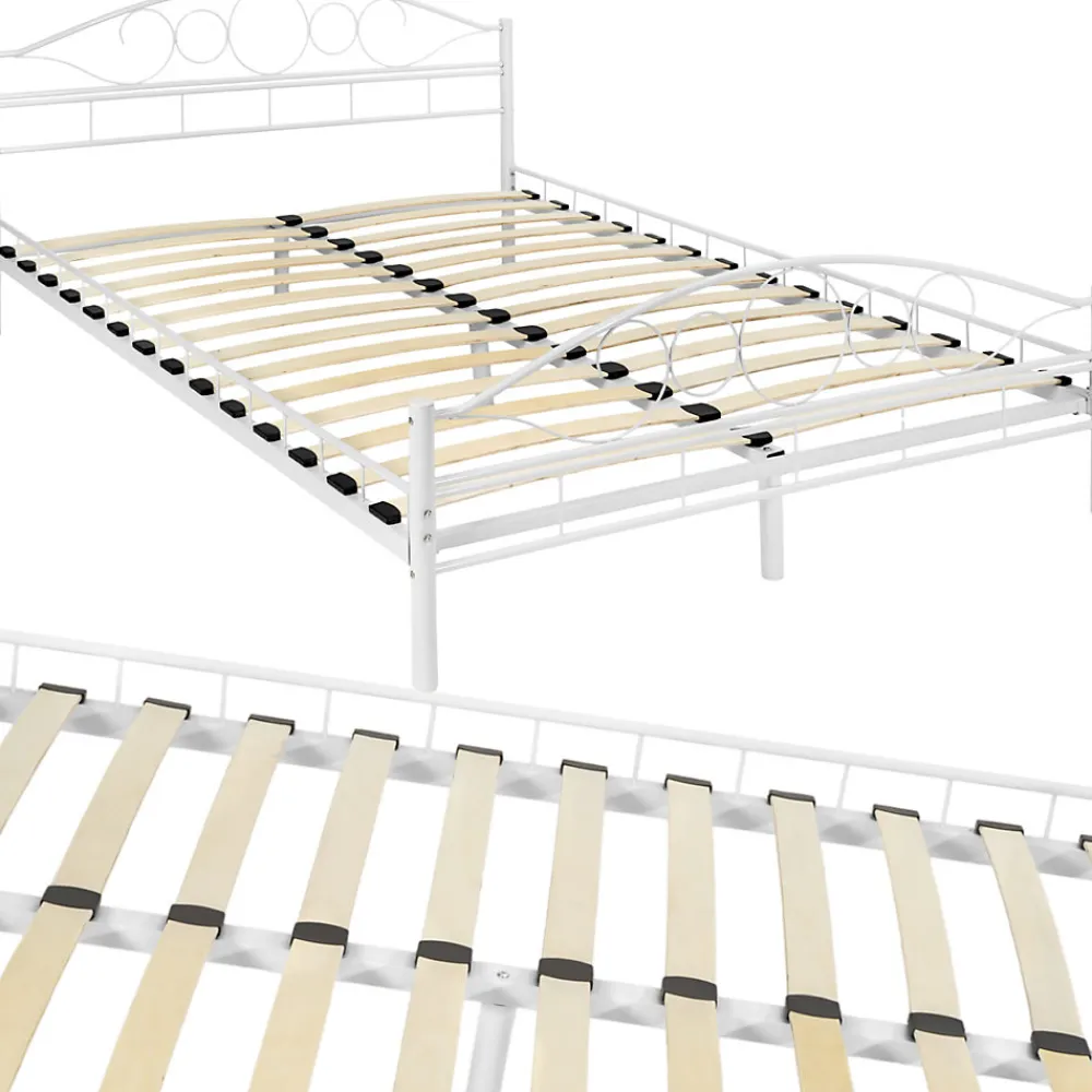 Lit design moderne avec sommier de Style romantique 140 x 200 cm blanc>Tectake Clearance