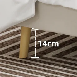 Okwish Lit Double Ado 140x200 cm - Tête de Lit Confortable et Style Moderne, Structure Composite en Tissu et Métal, sans Matelas, Beige* Lit Double