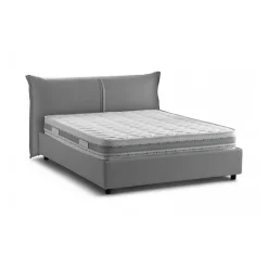 Lit double Akio, 100% Made in Italy, Ouverture frontale, avec matelas 160x190 cm inclus, Gris>Talamo Italia Best