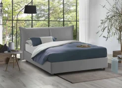 Lit double Akio, 100% Made in Italy, Ouverture frontale, avec matelas 160x190 cm inclus, Gris>Talamo Italia Best