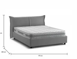 Lit double Akio, 100% Made in Italy, Ouverture frontale, avec matelas 160x190 cm inclus, Gris><noscript><img width=