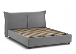 Lit double Akio, 100% Made in Italy, Ouverture frontale, avec matelas 160x190 cm inclus, Gris><noscript><img width=