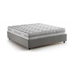 Talamo Italia Lit double Alaksir, Lit coffre en tissu, Ouverture frontale, avec matelas 140x200 cm inclus, 100% Made in Italy, Gris* Lit Coffre