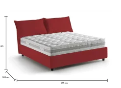 Lit double Arden, Lit coffre en tissu, Ouverture frontale, avec matelas 140x190 cm inclus, 100% Made in Italy, Rouge><noscript><img width=