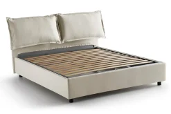 Lit double Askari, Lit coffre en tissu, Ouverture frontale, Convient pour matelas 140x190 cm, 100% Made in Italy, Beige><noscript><img width=