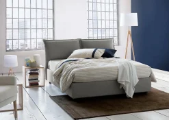 Lit double Askari, Lit coffre en tissu, Ouverture frontale, Convient pour matelas 140x190 cm, 100% Made in Italy, Gris>Talamo Italia Hot
