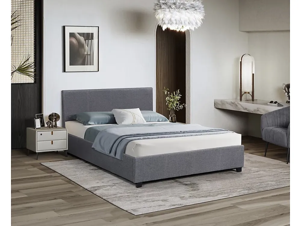 Habitat Et Jardin Lit double avec coffre "Carla" 140 x 190 Gris* Lit Coffre