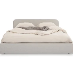 Lit double BELARTI 140 x 190 cm rembourré, revêtement en tissu - Gris clair>Idimex Hot