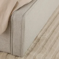 Lit double BELARTI 140 x 190 cm rembourré, revêtement en tissu - Gris clair><noscript><img width=