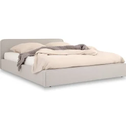 Lit double BELARTI 140 x 190 cm rembourré, revêtement en tissu - Gris clair><noscript><img width=