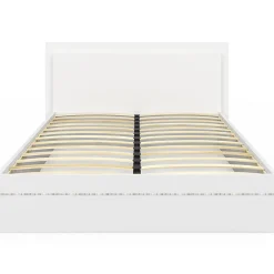 Lit double CHARLIE 140 x 190 cm avec sommier et LED intégrées blanc><noscript><img width=
