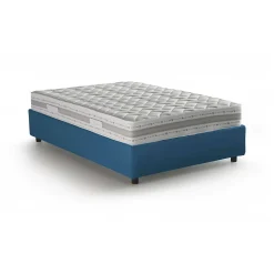 Talamo Italia Lit double Dbamb, Lit coffre avec revêtement en tissu, Ouverture frontale, avec matelas 120x190 cm inclus, Bleu* Lit Coffre