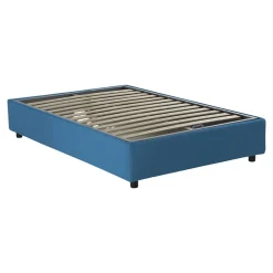 Talamo Italia Lit double Dbamb, Lit coffre avec revêtement en tissu, Ouverture frontale, avec matelas 120x190 cm inclus, Bleu* Lit Coffre