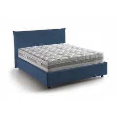 Lit double Dbranc, lit coffre avec revêtement en tissu, ouverture frontale, avec matelas 120x190 cm inclus, bleu>Talamo Italia Best