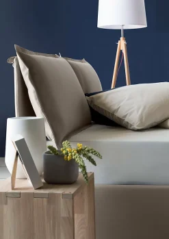 Talamo Italia Lit double Dcaprar, Lit coffre avec revêtement en tissu, Ouverture frontale, adapté pour matelas 160x190 cm, Taupe* Lit Coffre