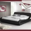 Lit double Alessia 160x200 cm noir simili cuir>Design Ameublement Sale