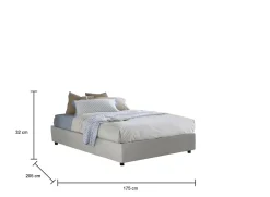 Talamo Italia Lit double Dguid, Lit coffre avec revêtement en similcuir, Ouverture frontale, adapté pour matelas 160x190 cm, Blanc* Lit Coffre
