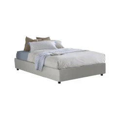 Talamo Italia Lit double Dguid, Lit coffre avec revêtement en similcuir, Ouverture frontale, adapté pour matelas 160x190 cm, Blanc* Lit Coffre