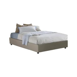 Talamo Italia Lit double Dgytkj, lit coffre avec revêtement en similcuir, ouverture frontale, adapté pour matelas 120x190 cm, gris tourterelle* Lit Coffre