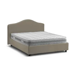 Lit double Djoci, Lit coffre avec revêtement en tissu, Ouverture frontale, avec matelas 160x200 cm inclus, Taupe>Talamo Italia Sale
