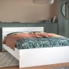 Parisot Lit double effet chêne blanc l. 145 x H. 75 x L. 194,5 cm Soluce* Lit Double