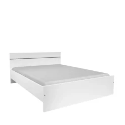 Parisot Lit double effet chêne blanc l. 145 x H. 75 x L. 194,5 cm Soluce* Lit Double