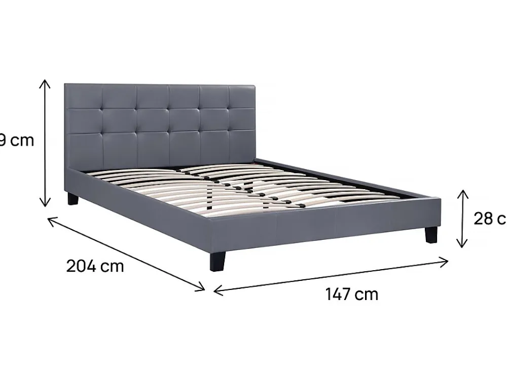 Habitat Et Jardin Lit double en pvc "Julia" - 140 x 190 cm - Gris* Lit Double
