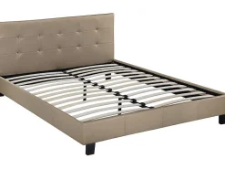 Lit double en pvc "Julia" - 160 x 200 - Taupe>Habitat Et Jardin Clearance