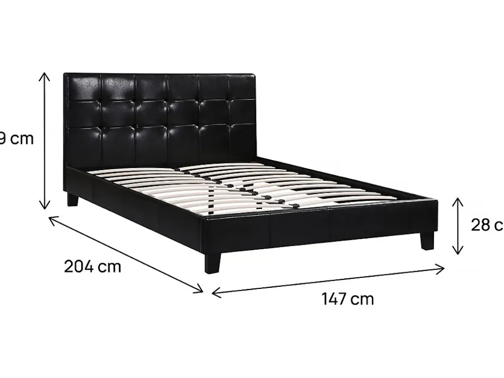 Habitat Et Jardin Lit double en pvc "Julia" 140 x 190 cm Noir* Lit Double