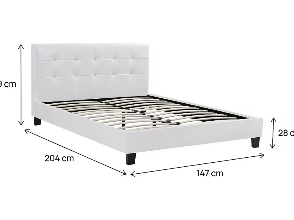 Habitat Et Jardin Lit double en pvc "Julia" - 140 x 190 cm - Blanc* Lit Double