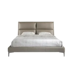 Lit double en similicuir vison avec tête de lit moderne et pieds en acier inoxydable>Angel Cerda Discount