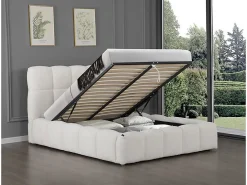 Palozi Home Lit double en tissu avec coffre 