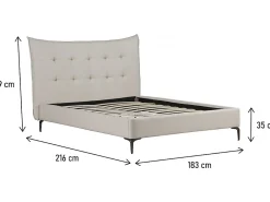 Palozi Home Lit double en tissu capitonné