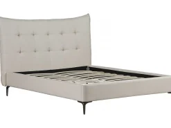 Lit double en tissu capitonné " Aspen" 140 x 190 cm Beige>Palozi Home Discount