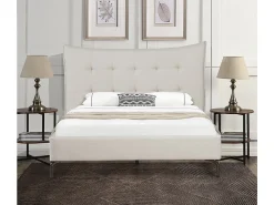 Lit double en tissu capitonné " Aspen" 140 x 190 cm Beige>Palozi Home Discount
