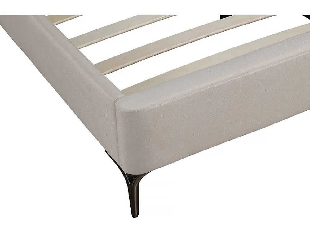 Lit double en tissu capitonné " Aspen" 140 x 190 cm Beige>Palozi Home Discount