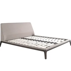 Angel Cerda Lit double en tissu gris moderne avec tête de lit originale* Lit Double