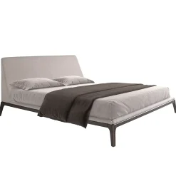 Angel Cerda Lit double en tissu gris moderne avec tête de lit originale* Lit Double