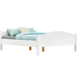 Idimex Lit double FLIMS, 140 x 190 cm en pin massif lasuré blanc* Lit Double